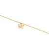 14K Yellow Gold Fancy Link Chain Statement 7mm Butterfly Charm Anklet 9"+1" Ext.