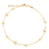 14K Yellow Gold Fancy Link Chain Statement 8mm Puff Star Charm Anklet 9"+1" Ext.