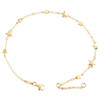 14K Yellow Gold Fancy Link Chain Statement 8mm Puff Star Charm Anklet 9"+1" Ext.