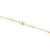 14K Yellow Gold Fancy Link Chain Statement 8mm Puff Star Charm Anklet 9"+1" Ext.