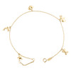 14K Yellow Gold Fancy Link Chain Statement 12mm Dolphins Charm Anklet 9"+1" Ext.