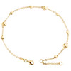 14K Yellow Gold Fancy Link Chain Statement 5mm Puff Heart Charm Anklet 9"+1" Ext