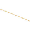 14K Yellow Gold Fancy Rolo Link Chain 3mm Moon Cut Beaded Anklet 9" + 1" Ext.