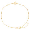 14K Yellow Gold Fancy Chain Rolo Link Statement 12mm Star Charm Anklet 9"+1" Ext