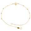 14K Yellow Gold Fancy Chain Rolo Link Statement 12mm Star Charm Anklet 9"+1" Ext