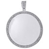 Diamond Customizable Medallion Pendant .925 Sterling Silver Charm 0.60 Ct.