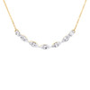 14-karätige Gelbgold-Halskette mit runden Diamanten und Baguette-Diamanten, 18-Zoll-Kabelkette, 1/2 ct