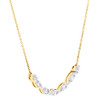 14-karätige Gelbgold-Halskette mit runden Diamanten und Baguette-Diamanten, 18-Zoll-Kabelkette, 1/2 ct