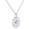 Sterling Silver Round Diamond Starburst Statement Necklace 16" Chain 0.02 CT.