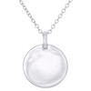 Sterling Silver Round Diamond Starburst Statement Necklace 16" Chain 0.02 CT.
