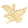 10K Yellow Gold Round Diamond American Eagle Bird Pendant 1.25" Charm 1/4 CT.