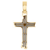 10-karätiger Gelbgold-Diamant-Jesus-Kruzifix-Kreuz-Anhänger, 1,75 Zoll Pavé-Charm, 0,90 ct.