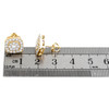 10K Yellow Gold Round Diamond Cluster Frame Stud 10mm Pave Earrings 1.35 CT.