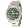 Mens Rolex 36mm DateJust Diamond Watch Oyster Steel Band Green Roman Dial 1.9 CT