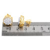 10K Yellow Gold Round Diamond 4 Prong Tiered Stud 12mm Cluster Earrings 1.19 CT.