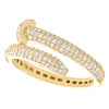 10K Yellow Gold Round Diamond Spiral Nail Statement Band 9mm Pave Ring 1/2 CT.