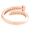 10K Rose Gold Round Diamond Spiral Nail Statement Band 9mm Pave Ring 1/2 CT.