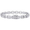 bracelet fantaisie en or blanc 10 carats avec diamants ronds et baguettes de 9 mm 3,75 ct.