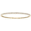 10K Yellow Gold Round Diamond Flexible Bangle 1 Row Prong Set Bracelet 1.16 CT.