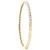 10K Yellow Gold Round Diamond Flexible Bangle 1 Row Prong Set Bracelet 1.16 CT.