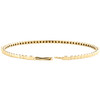 10K Yellow Gold Round Diamond Flexible Bangle 1 Row Prong Set Bracelet 1.16 CT.