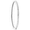 10K White Gold Round Diamond Flexible Bangle 1 Row Prong Set Bracelet 1.16 CT.
