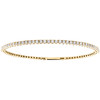 10K Yellow Gold Round Diamond Flexible Bangle 1 Row Prong Set Bracelet 1.25 CT.