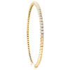 10K Yellow Gold Round Diamond Flexible Bangle 1 Row Prong Set Bracelet 1.25 CT.