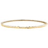 10K Yellow Gold Round Diamond Flexible Bangle 1 Row Prong Set Bracelet 1.25 CT.