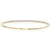 10K Yellow Gold Round Diamond Flexible Bangle 1 Row Prong Set Bracelet 1.33 CT.