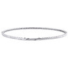 10 k vitguld rund diamant flexibel armring 1-rads stiftset armband 1,33 ct.