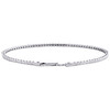 10K White Gold Round Diamond Flexible Bangle 1 Row Prong Set Bracelet 1.33 CT.