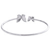 10 k hvidguld rund diamant statement sommerfugl armring pave armbånd 1/6 ct.