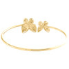 bracciale rigido fantasia a farfalla in oro giallo 10k con diamanti rotondi da 3/4 ct.