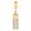 10K Yellow Gold Diamond Unisex Greek Key Charm Cylinder Ash Holder Pendant 1 Ct.