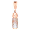 10K Rose Gold Diamond Unisex Greek Key Charm Cylinder Ash Holder Pendant 1 Ct.