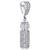 10K White Gold Diamond Unisex Greek Key Charm Cylinder Ash Holder Pendant 1 Ct.