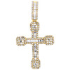 10K Yellow Gold Ash Holder Charm Round Cut Baguette Diamond Cross Pendant .50 Ct