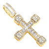 10K Yellow Gold Ash Holder Charm Round Cut Baguette Diamond Cross Pendant .50 Ct