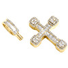 10K Yellow Gold Ash Holder Charm Round Cut Baguette Diamond Cross Pendant .50 Ct