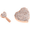 10K Rose Gold Ladies Round Cut Diamond Heart Ash Holder Charm Pendant .75 Ct.