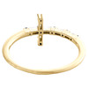 10K Yellow Gold Round & Baguette Diamond Sideways Cross Cocktail Ring 0.12 Ct.