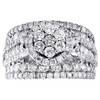 10K White Gold Diamond Flower Set Cathederal Shank Halo Engagement Ring 3 Ct.