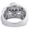 anillo de compromiso con halo y vástago de catedral con engaste de flores de diamantes en oro blanco de 10 k, 3 qt.