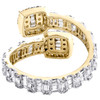 10K Yellow Gold Baguette Diamond Bypass Eternity Cocktail Right Hand Ring 1 Ct.