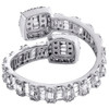 10K White Gold Baguette Diamond Bypass Eternity Cocktail Right Hand Ring 1 Ct.