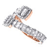 10K Rose Gold Baguette Diamond Bypass Eternity Cocktail Right Hand Ring 1 Ct.