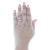 anillo de cóctel de eternidad con derivación de diamantes baguette en oro rosa de 10 k para mano derecha, 1 qt.