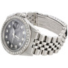 Mens Rolex 36mm DateJust Diamond Watch Jubilee Steel Band Custom Black Dial 2 CT