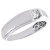 10K White Gold Solitaire Diamond Men's Wedding Band Anniversary Ring 1/4 Ct.